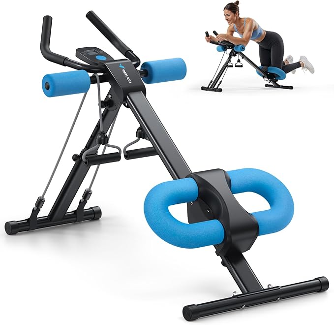 MERACH Bauchtrainer Bauchmuskeltrainer für Zuhause Multifunktionale Trainingsgerät für Ganzkörpertraining Abdominal Ab Machine mit LCD-Monitor