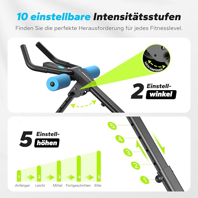 MERACH Bauchtrainer Bauchmuskeltrainer für Zuhause Multifunktionale Trainingsgerät für Ganzkörpertraining Abdominal Ab Machine mit LCD-Monitor