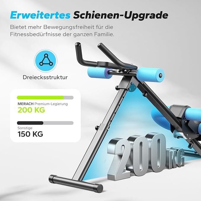MERACH Bauchtrainer Bauchmuskeltrainer für Zuhause Multifunktionale Trainingsgerät für Ganzkörpertraining Abdominal Ab Machine mit LCD-Monitor