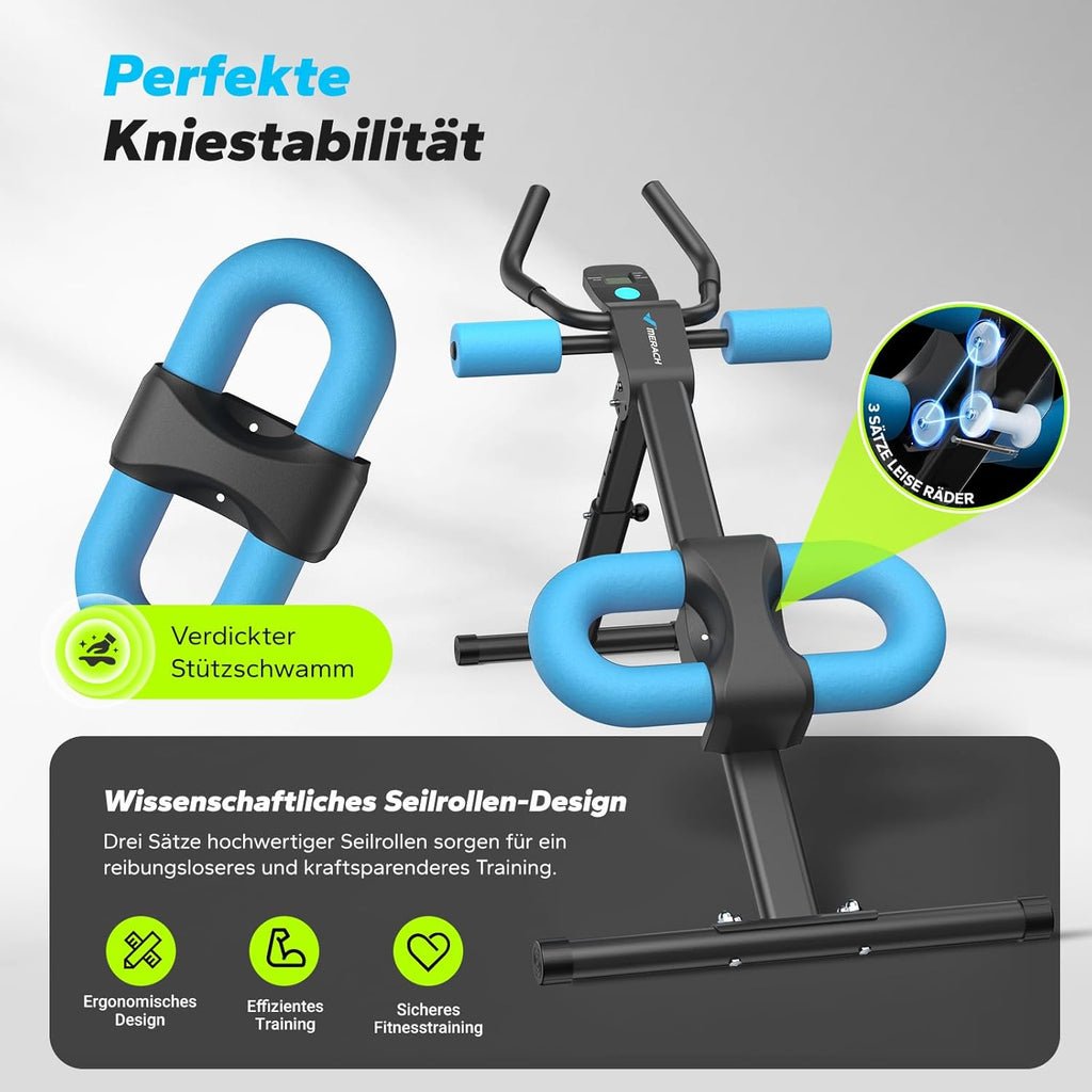 MERACH Bauchtrainer Bauchmuskeltrainer für Zuhause Multifunktionale Trainingsgerät für Ganzkörpertraining Abdominal Ab Machine mit LCD-Monitor