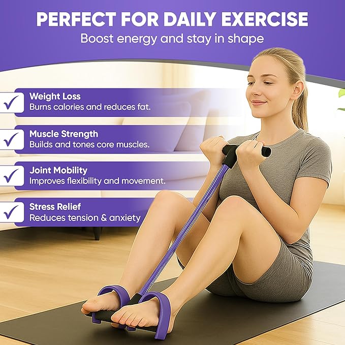 Bauchtrainer, Sit-Up Trainingsgerät, Bodybuilding, Ganzkörperdehner, Heimtrainer, 6 Röhren, multifunktionales Zugseil für Fitness, Abnehmen, Workout, Yoga